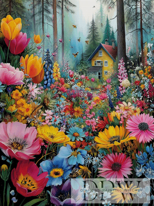 Blumenhaus im Wald by QN mit 390 Farben