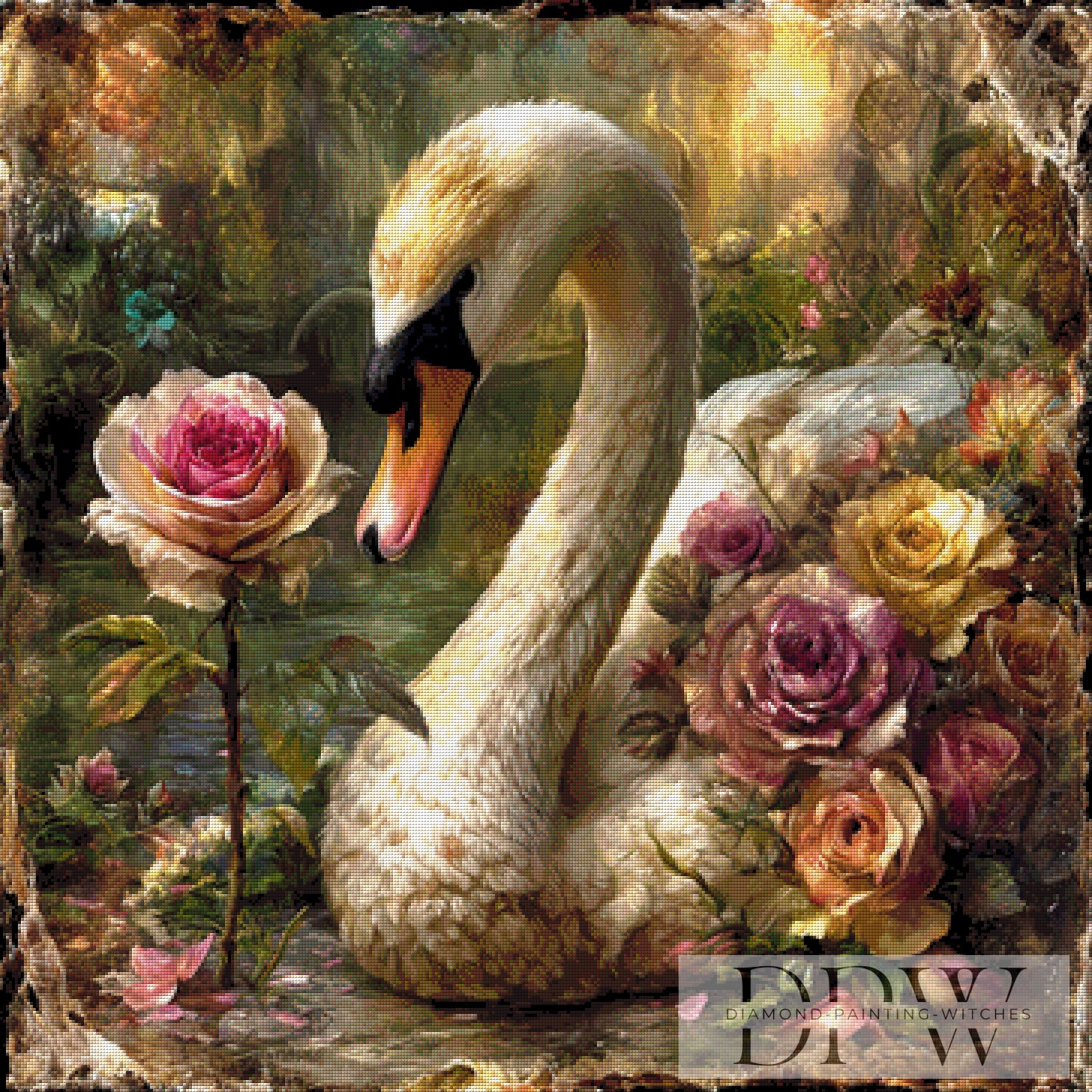 Stolzer Schwan by CreatiVart 90x90cm mit 250 Farben DPW-1036