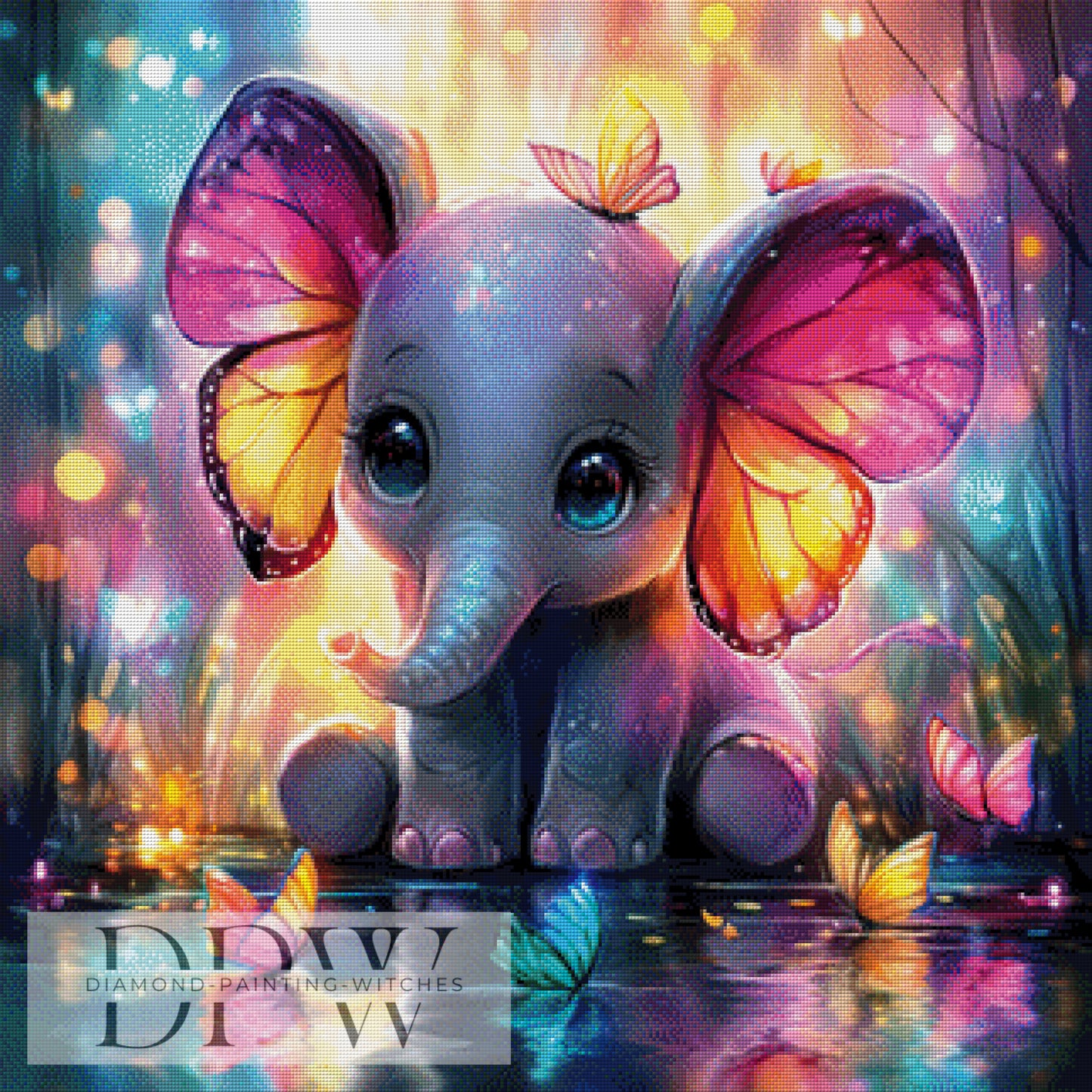 Süßer Elefant by Artifey, 80x80cm mit 345 Farben DPW-1095