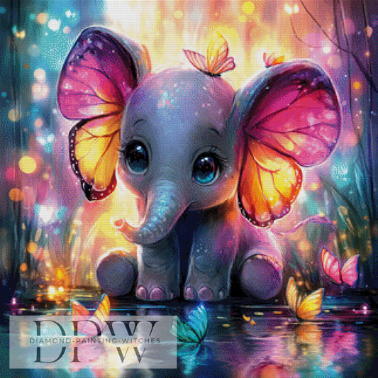Süßer Elefant by Artifey, 80x80cm mit 345 Farben DPW-1095
