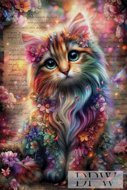 Vintage Regenbogenkatze by ellufija mit 370 Farben