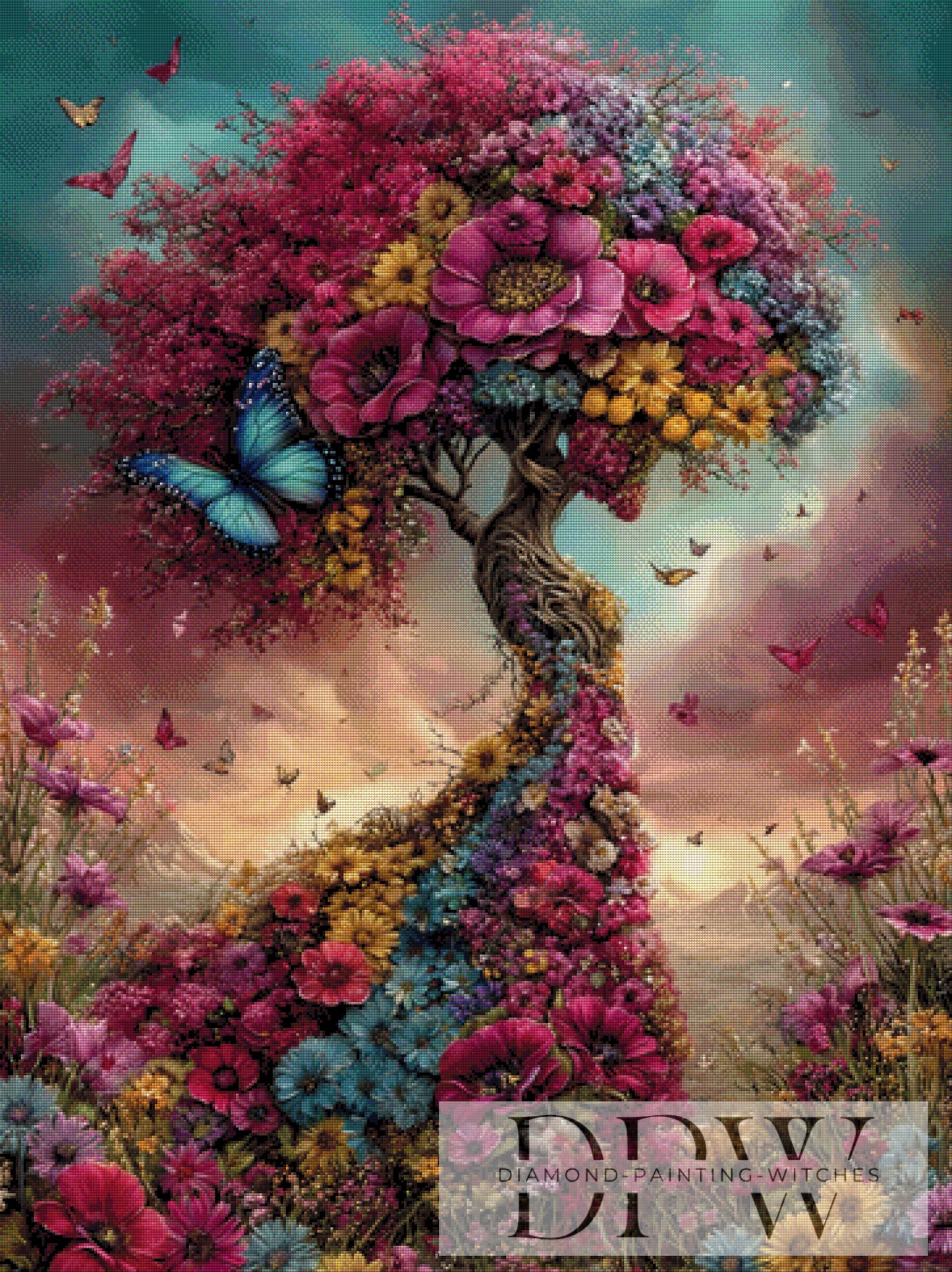 Fantastischer Baum by QN 90x120cm mit 300 Farben DPW-1106
