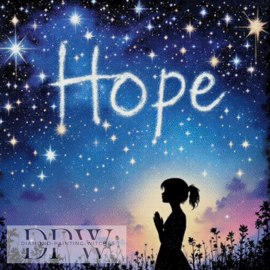 Hope by QN, 80x80cm mit 180 Farben DPW-1107