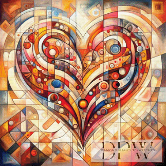 Abstract Heart by Morrigan 80x80cm mit 260 Farben DPW-1326