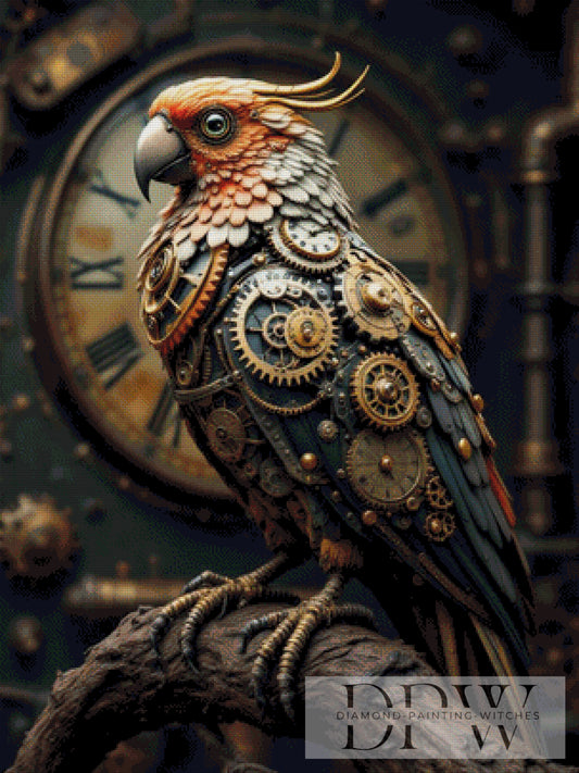 Steampunk Vogel by QN, 75x100cm mit 180 Farben DPW-1151