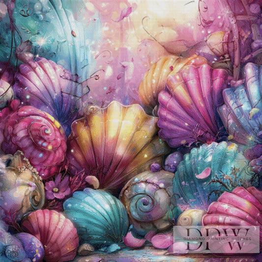 Bunte Muscheln II by Elly_A.I  90x90cm mit 290 Farben DPW-1156