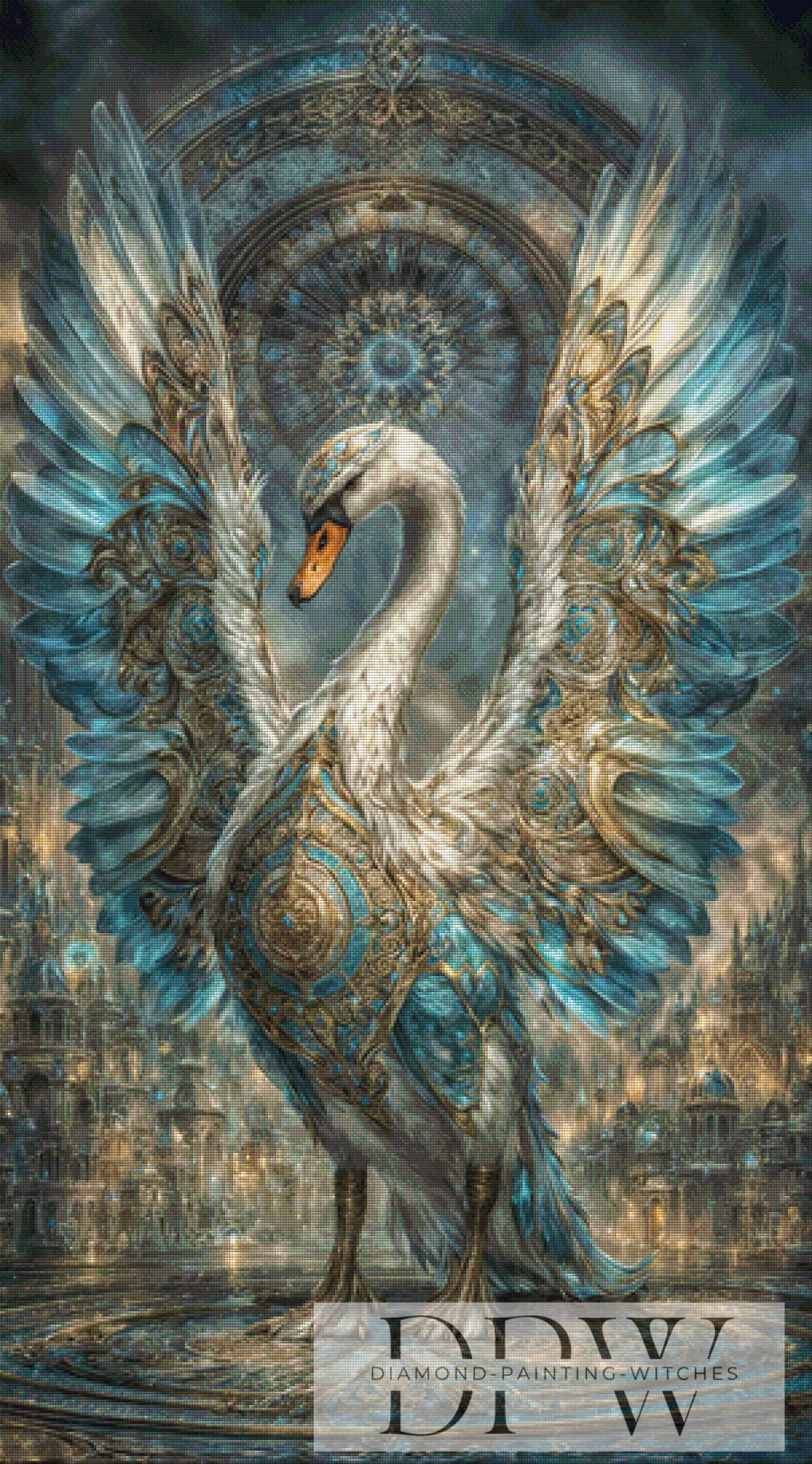 Orient Swan by Pixxel Pics 75x135cm mit 170 Farben DPW-1161