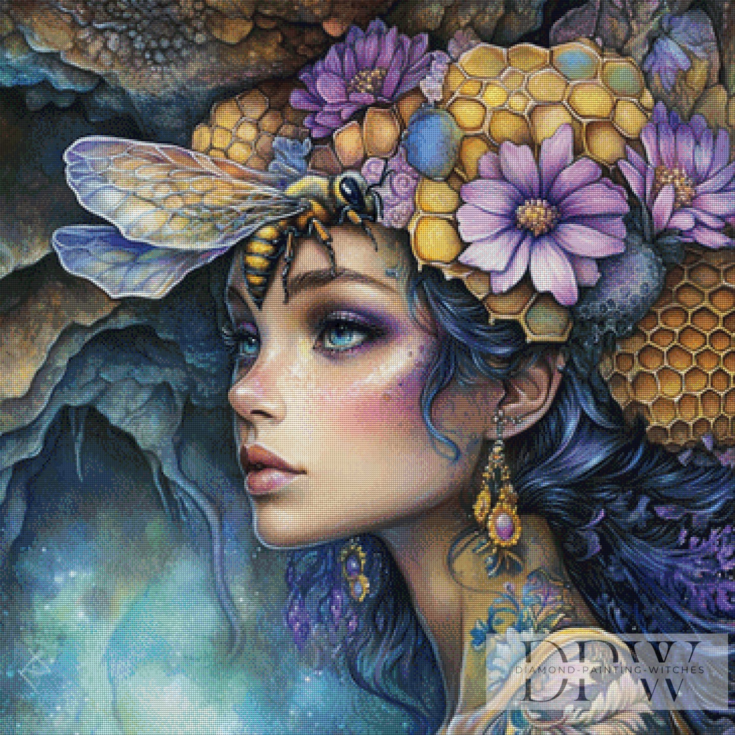 In der Wabe II by Elly_A.I  90x90cm mit 250 Farben DPW-1162