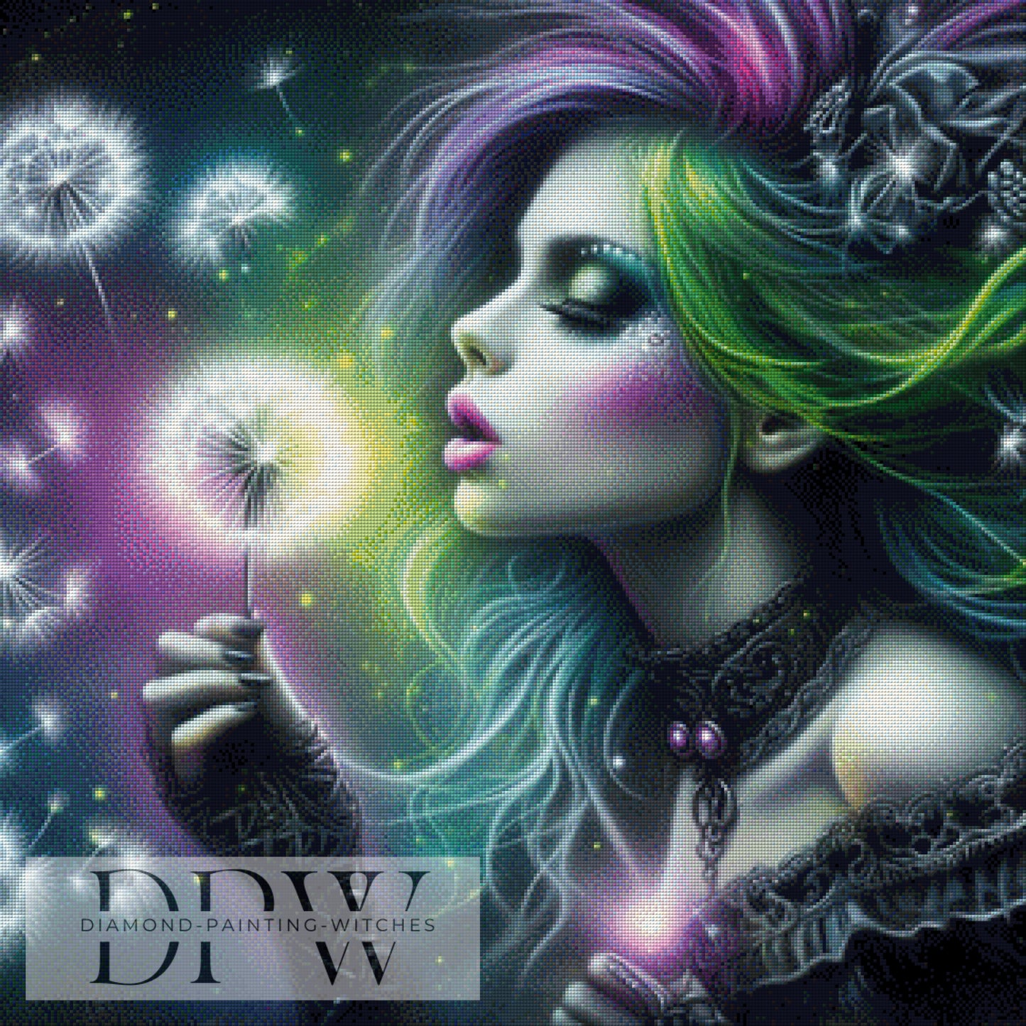 Neon Fantasy Girl by Casalla Vendetta, 80x80cm mit 180 Farben DPW-1165