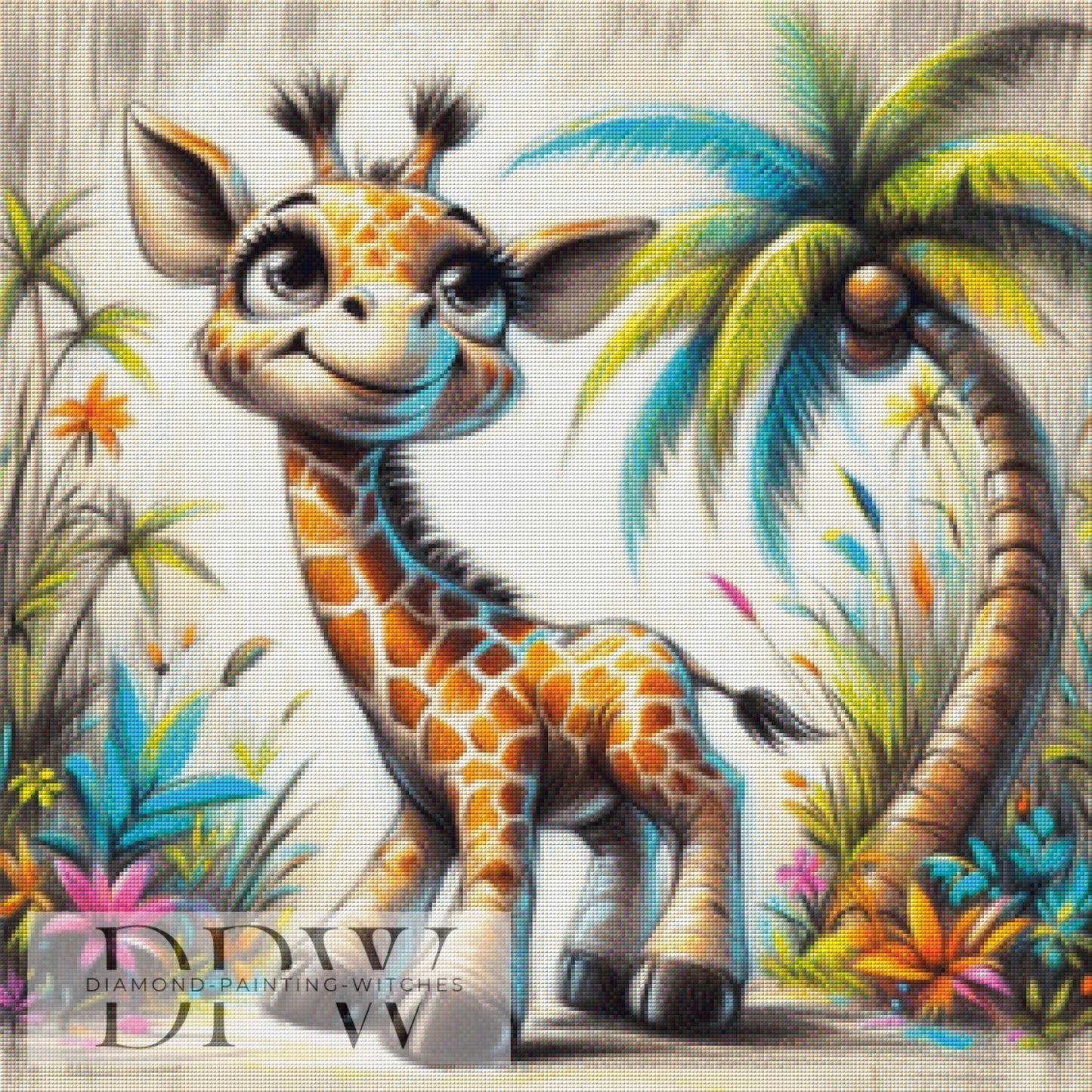 Gisela Giraffe by CreatiVart, 70x70cm mit 290 Farben DPW-1172