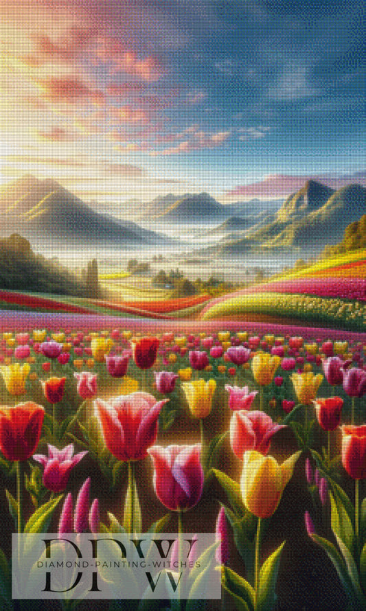 Tulpenparadies by DIYnamite, 60x100cm mit 370 Farben DPW-1180