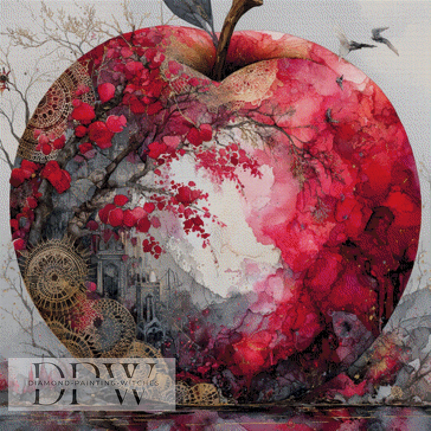 Abstract Apple by Lexxa, 90x90cm mit 210 Farben DPW-1200