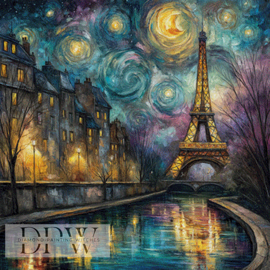 Abstract Eiffelturm by Lexxa, 90x90cm mit 250 Farben DPW-1201