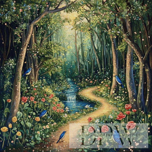 Vogelwald by Luna 90x90cm mit 250 Farben DPW-1202