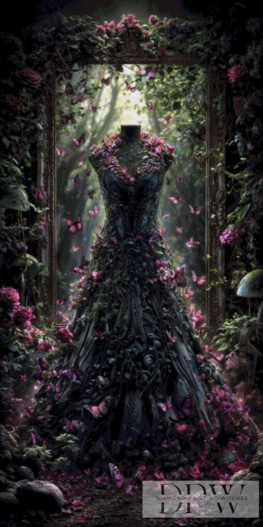 Living Gothic Dress by Pixxel Pics 70x130cm mit 160 Farben DPW-1203