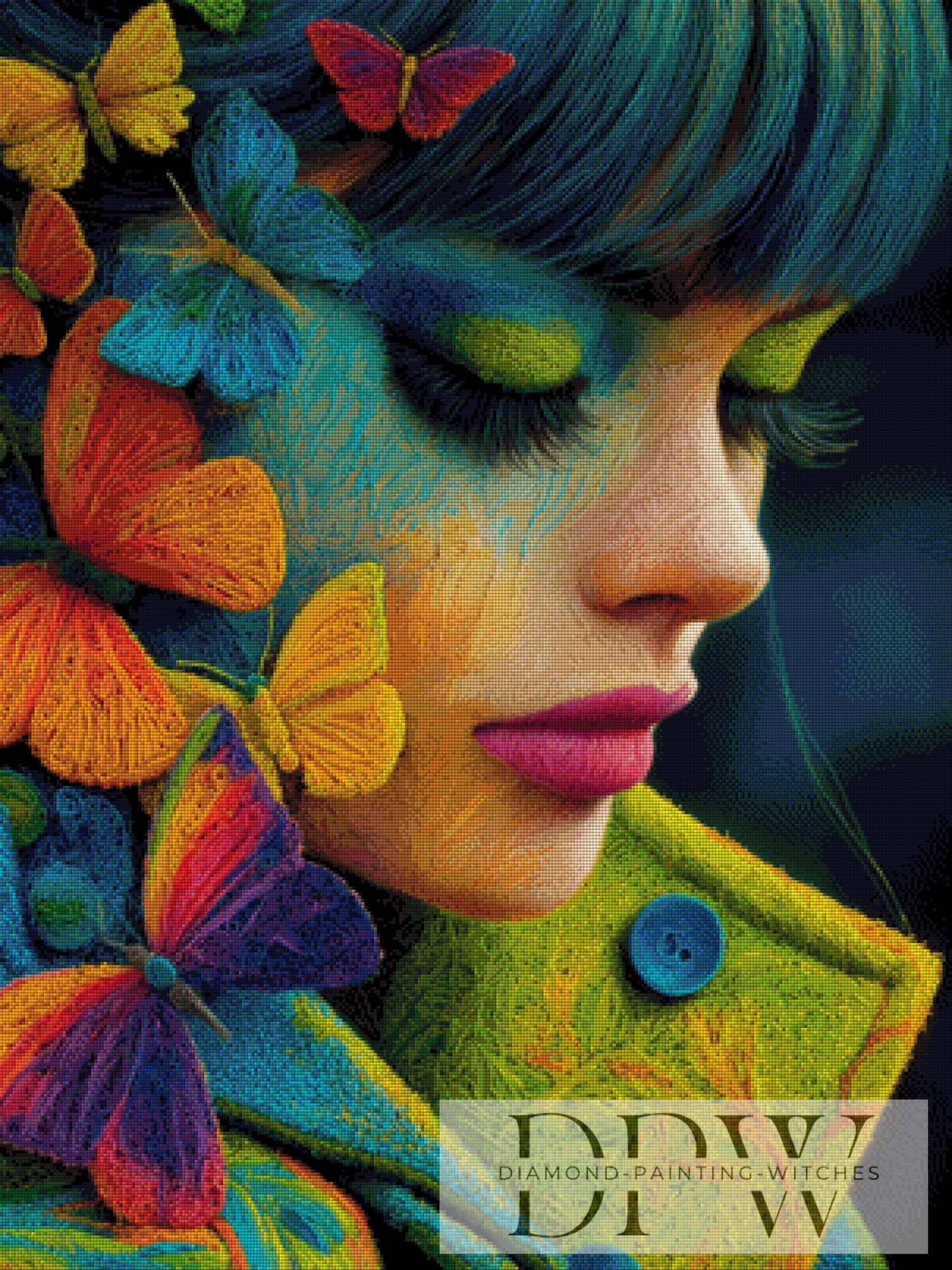 Butterfly Woman by QN 75x100cm mit 260 Farben DPW-1209