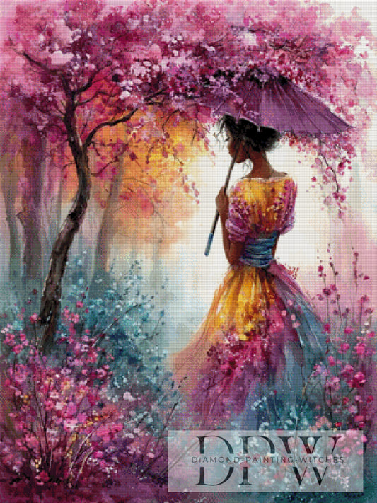 Die Frau im Farbenregen by QN 75x100cm mit 270 Farben DPW-120