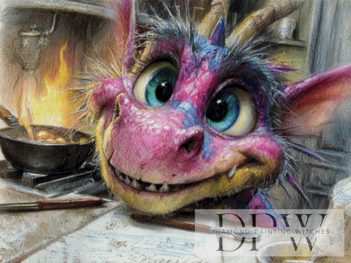 Hungry Dragon by Elly_A.I  100x75cm mit 270 Farben DPW-1218