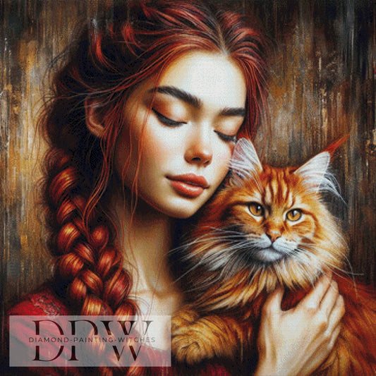 Red tabby Maine Coon by CreatiVart, 90x90m mit 190 Farben DPW-1232