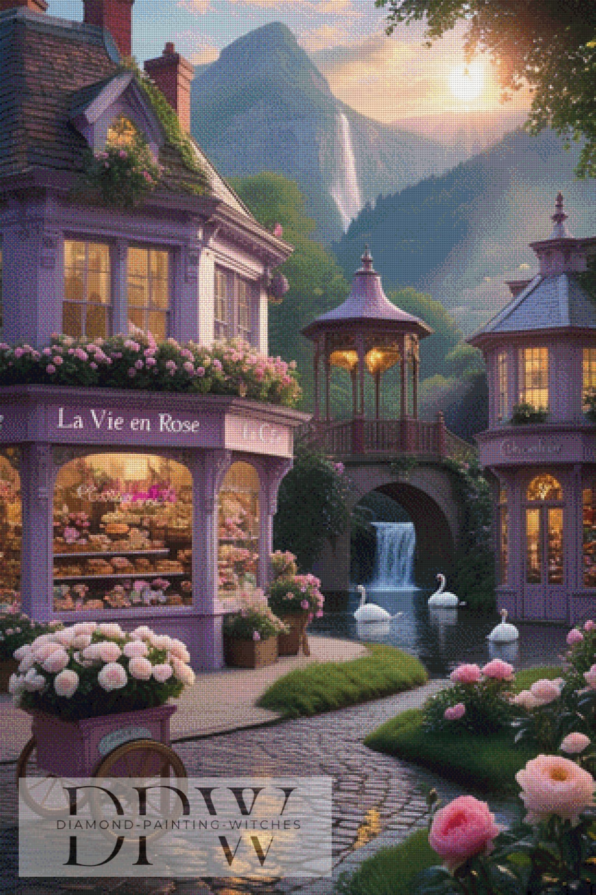 La Vie en Rose by CreatiVart, 80x120m mit 240 Farben