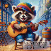 Waschbär mit Gitarre by Sunshine, mit 300 Farben