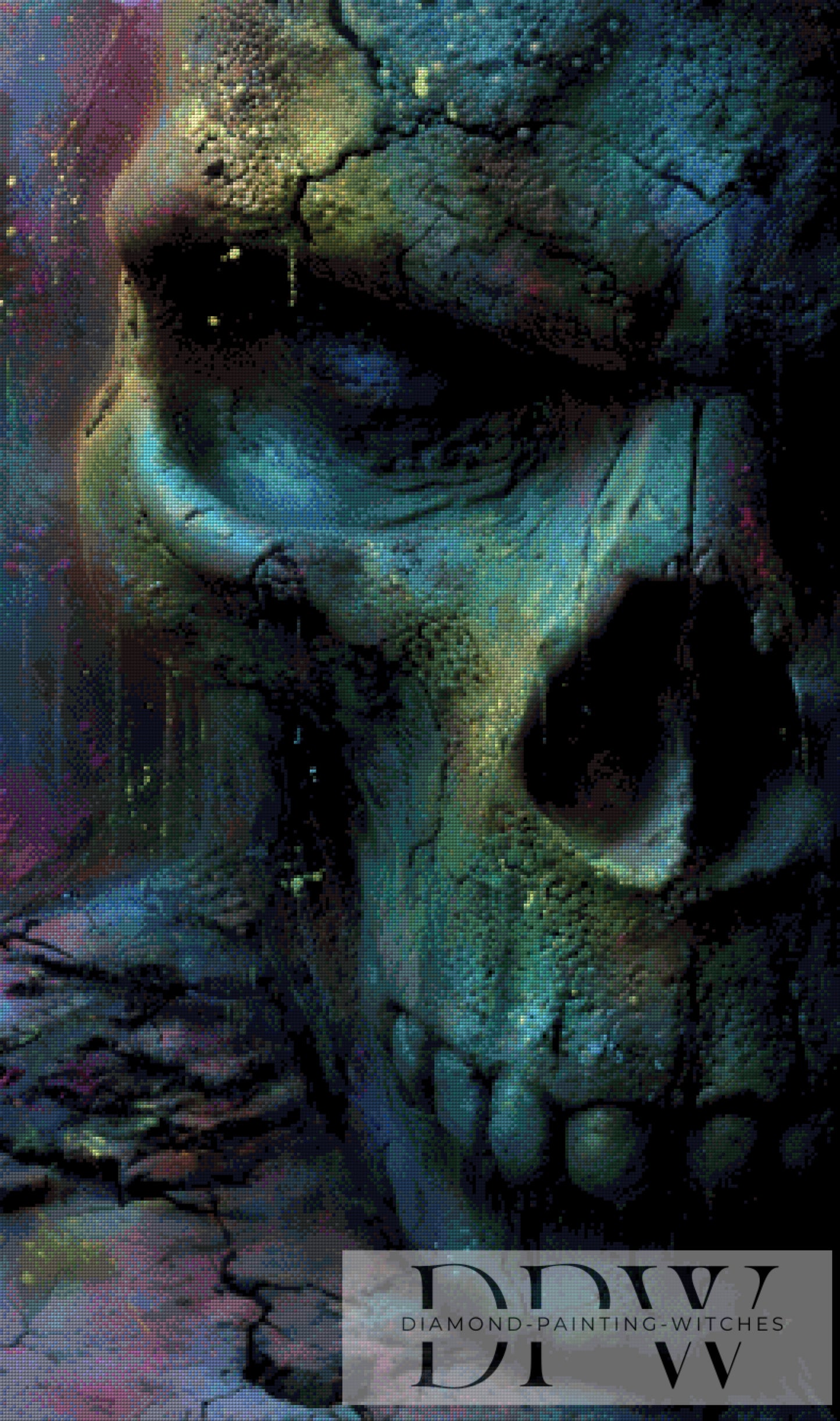 Skull by QN 65x110cm mit 145 Farben DPW-1293