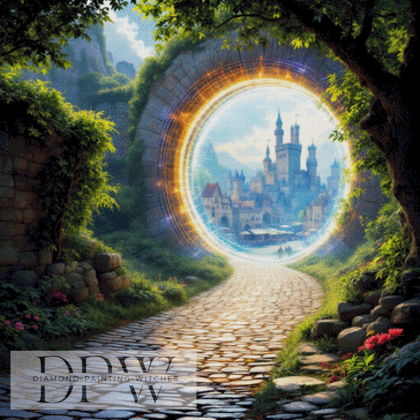 Weg zum Schloss by QN, 90x90cm mit 290 Farben DPW-1305
