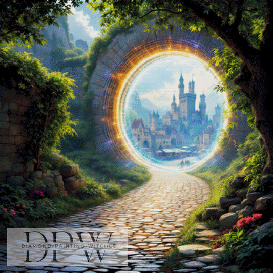 Weg zum Schloss by QN, 90x90cm mit 290 Farben DPW-1305