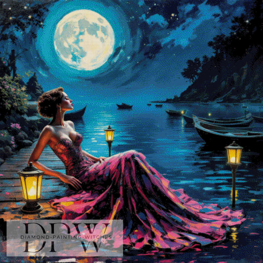 Idylle am Abend by QN, 90x90cm mit 340 Farben DPW-1308