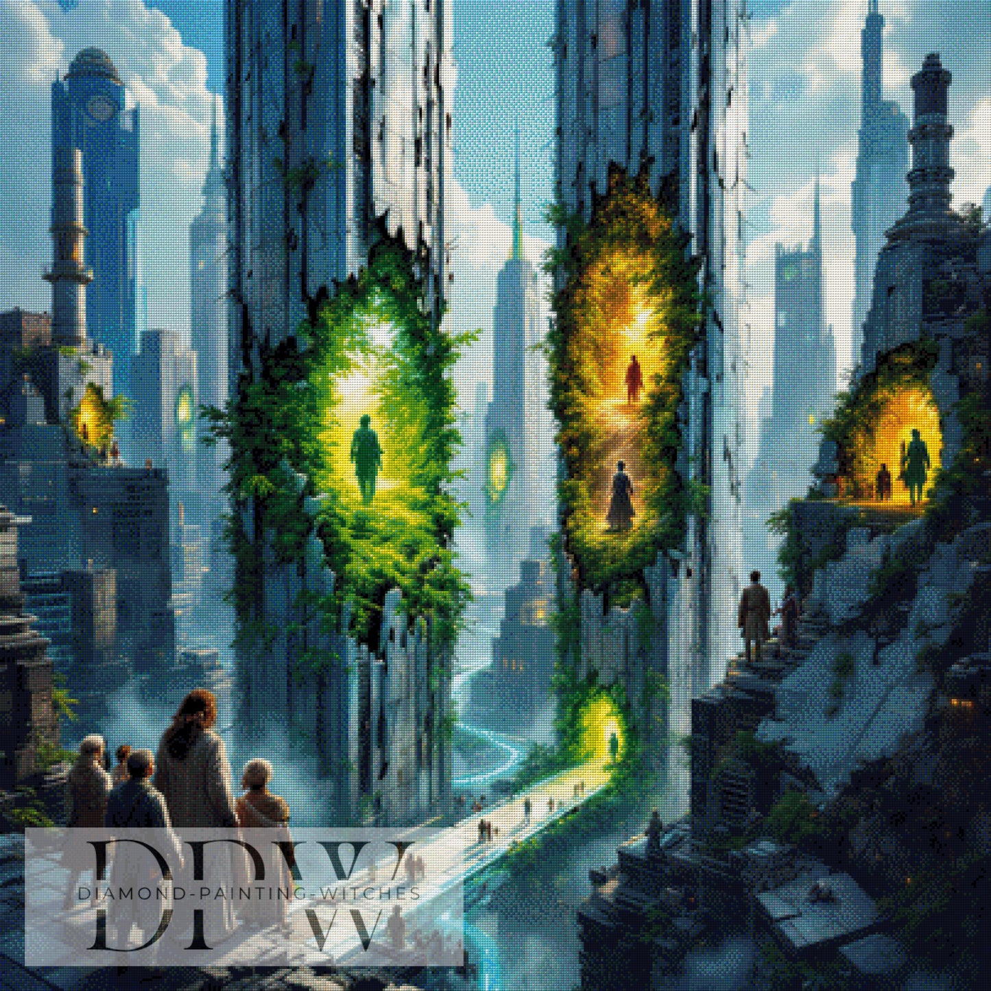 Stadt der Zukunft by QN, 100x100cm mit 270 Farben DPW-1311