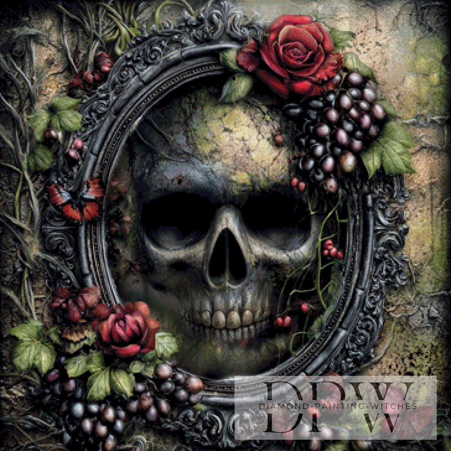 Skull im Spiegel by Casalla Vendetta 90x90cm mit 200 Farben DPW-1348