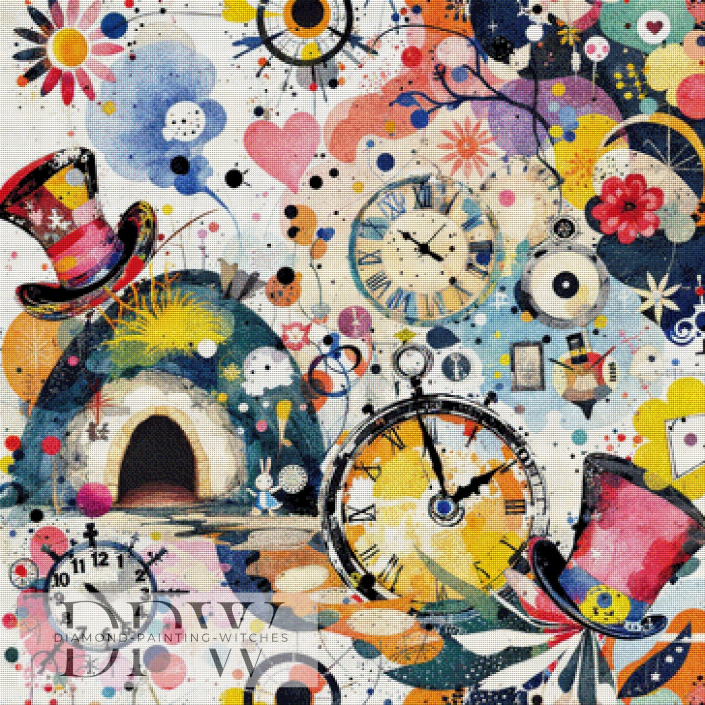 Wimmelwelt by QN, 90x90cm mit 380 Farben DPW-1358