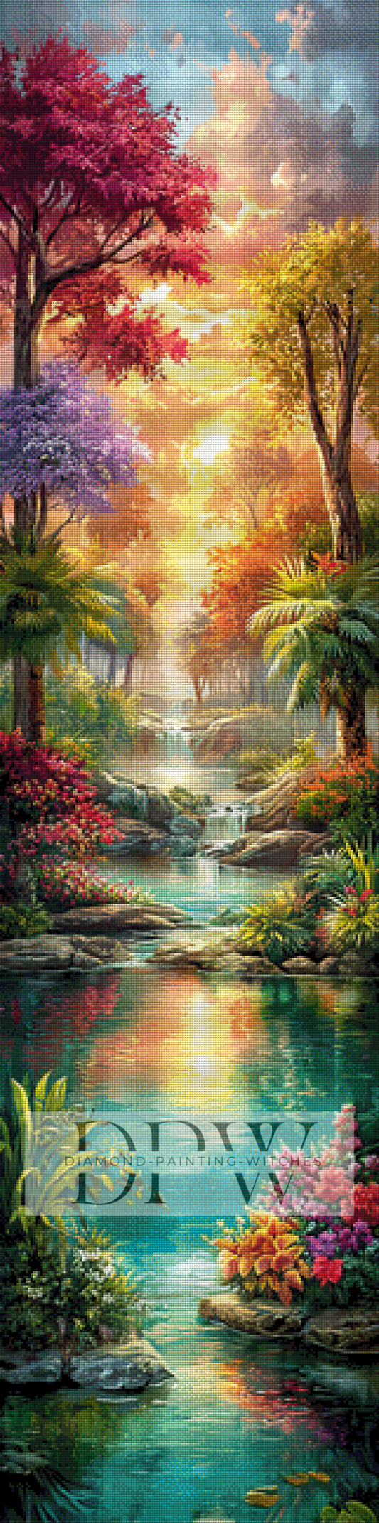 Es plätschert am Bach...by Artifey 40x160cm mit 370 Farben DPW-1369 **SOFORTKAUF** Eckige Steine