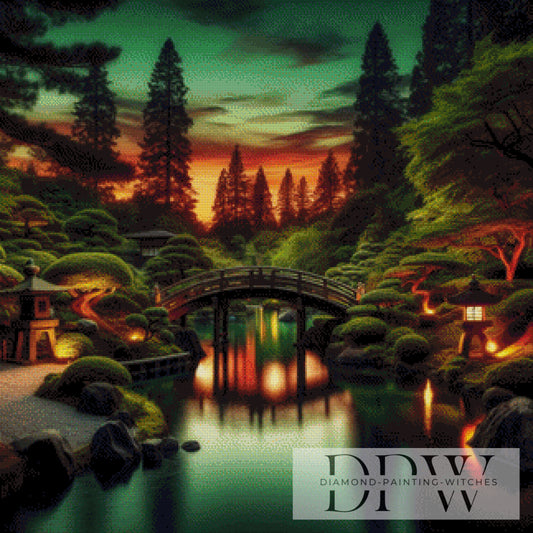 Japanischer Garten by CreatiVart 80x80cm mit 170 Farben DPW-1401