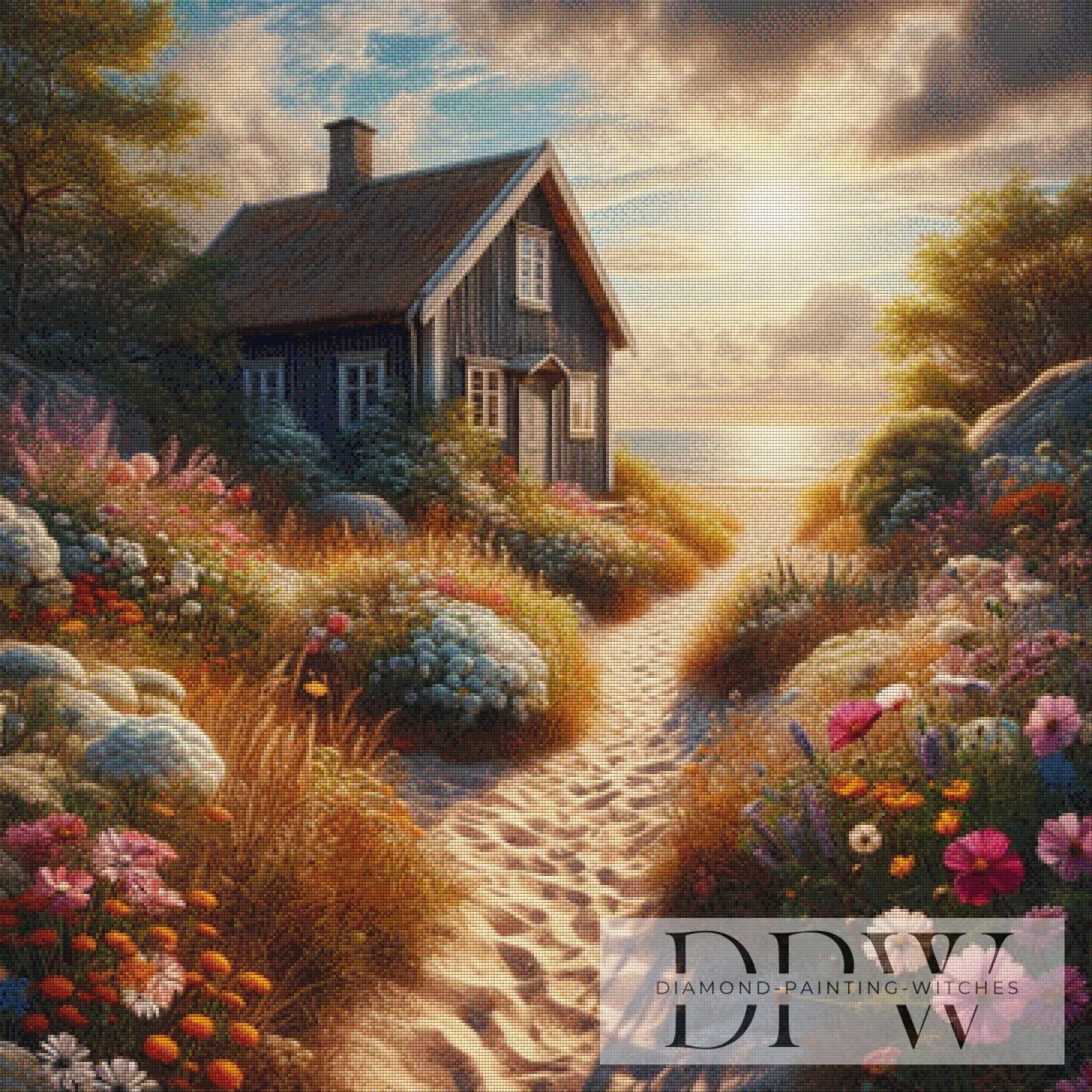 Haus am Strandweg by CreatiVart 90x90cm mit 230 Farben DPW-1406