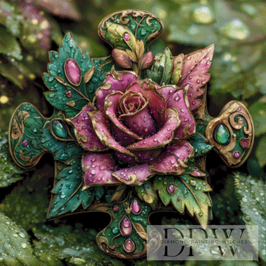 Rosenpuzzle by Sweet_Loco_AI 80x80cm mit 260 Farben DPW-1410