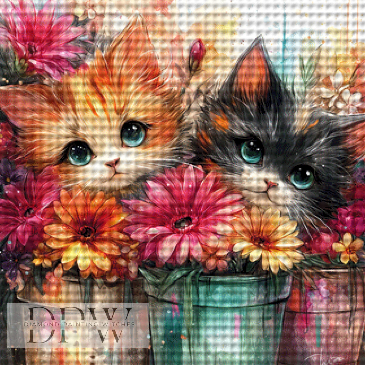 Miezekatzen by Artifey, 80x80cm mit 320 Farben DPW-1431
