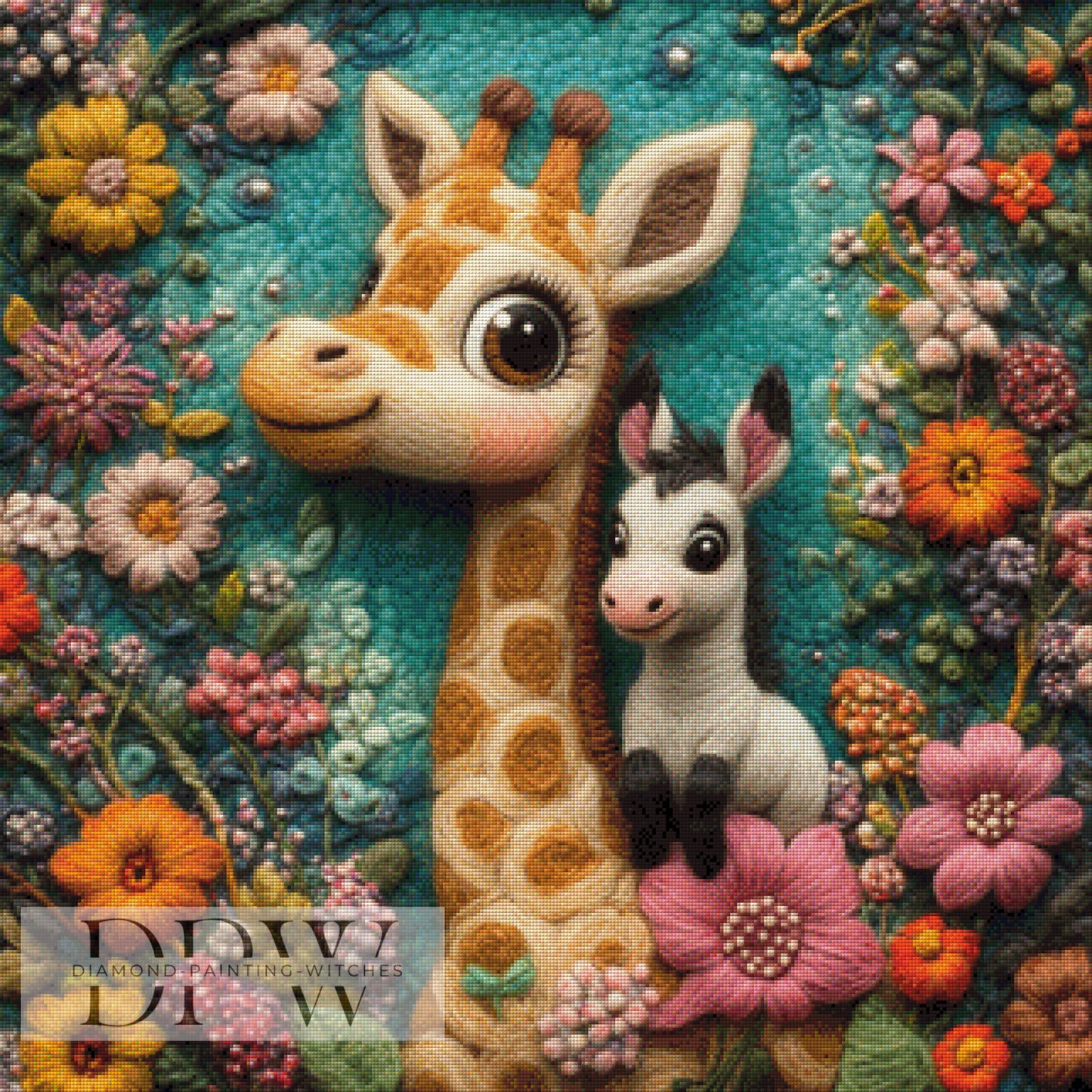 Wollige Freunde by Elly_A.I, 80x80cm mit 290 Farben DPW-1437