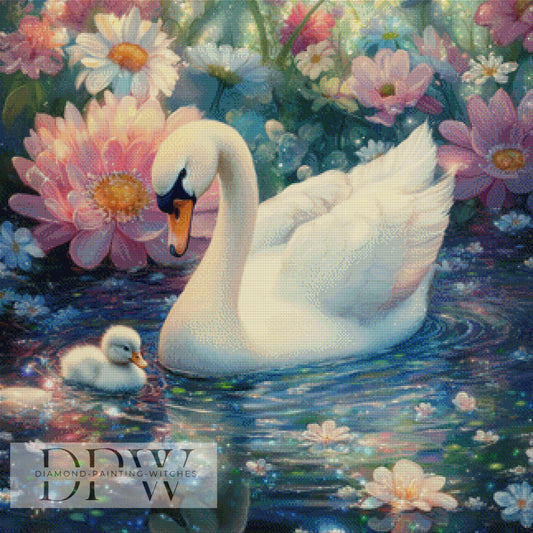 Chillen am See by Elly_A.I, 80x80cm mit 260 Farben DPW-1440