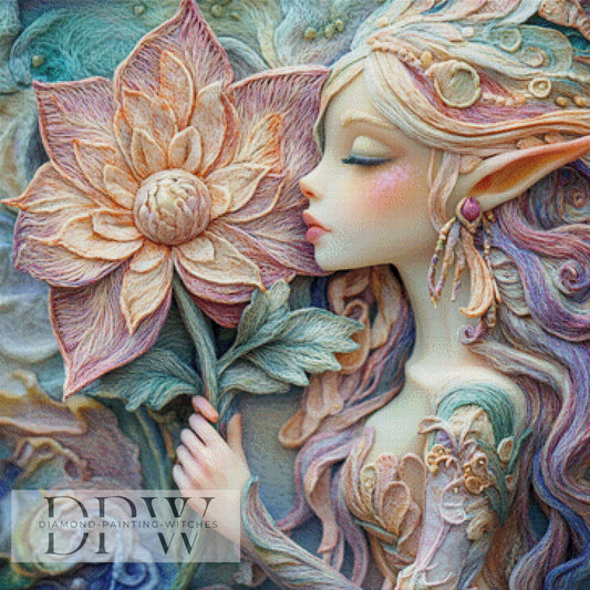 Elfenschlaf by Elly_A.I, 90x90cm mit 280 Farben DPW-1444