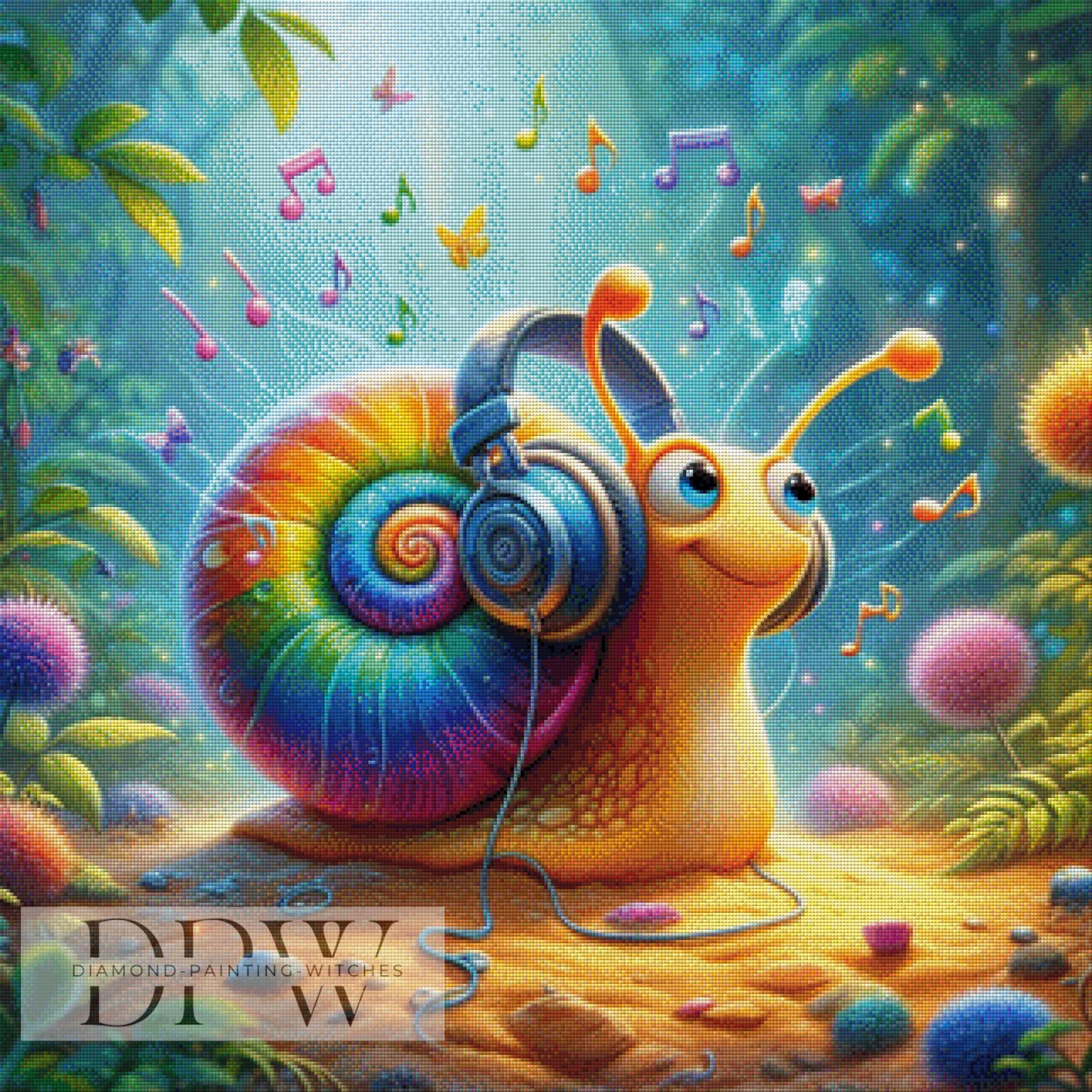 Party Snail by CreatiVart, 80x80cm mit 340 Farben DPW-1474