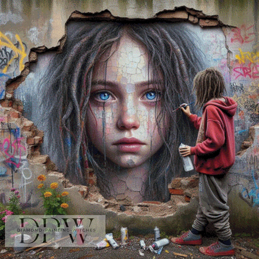 Graffiti Wall by Casalla Vendetta, 90x90cm mit 250 Farben DPW-1491