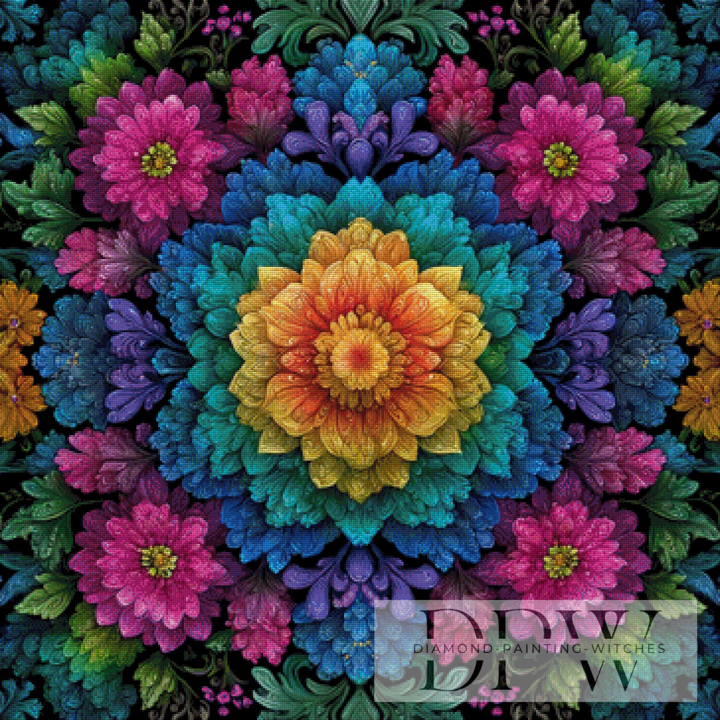 Mandala by theA.art 90x90cm mit 250 Farben DPW-1508