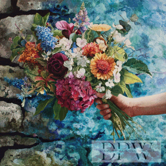 Blumen für dich by Luna 80x80cm mit 320 Farben DPW-1517