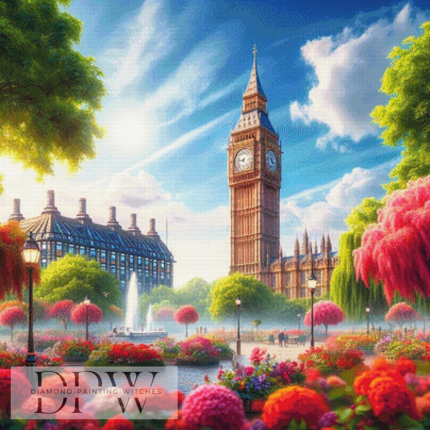 Big Ben by Morrigan, 100x100cm mit 360 Farben DPW-1521