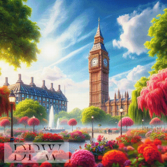 Big Ben by Morrigan, 100x100cm mit 360 Farben DPW-1521