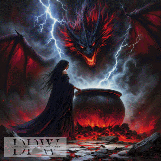 Dragon Witch by QN, 90x90cm mit 180 Farben DPW-1528