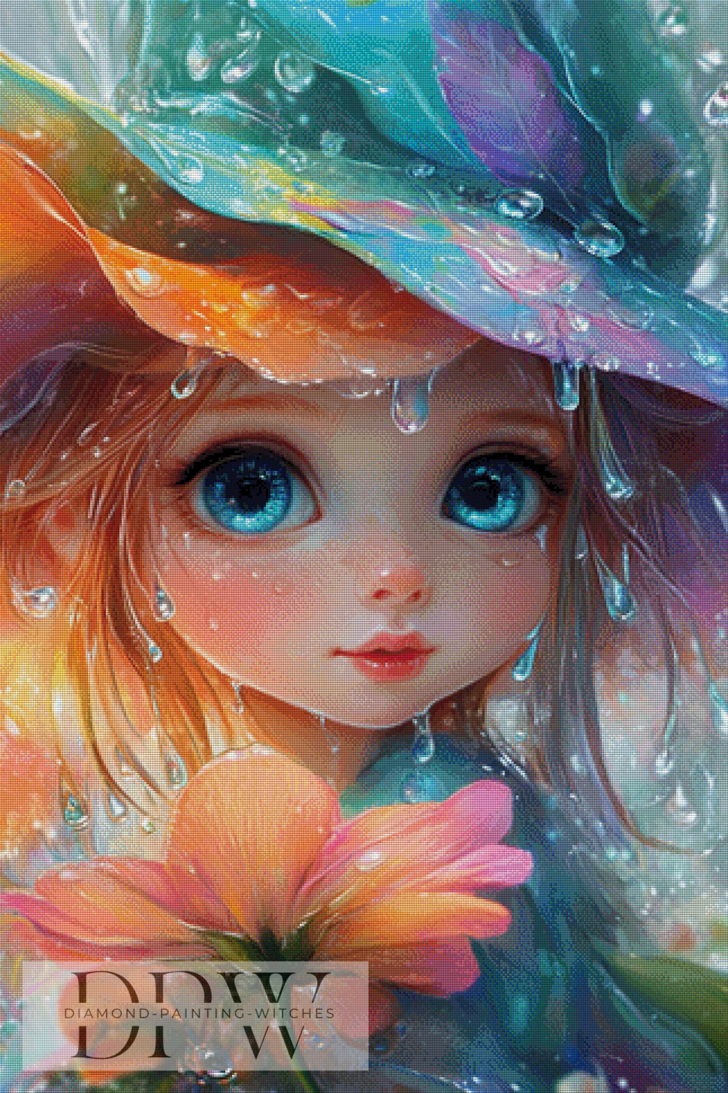 Raingirl by Elly_A.I, 80x120cm mit 360 Farben DPW-1536