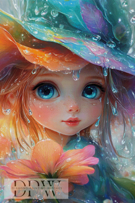 Raingirl by Elly_A.I, 80x120cm mit 360 Farben DPW-1536
