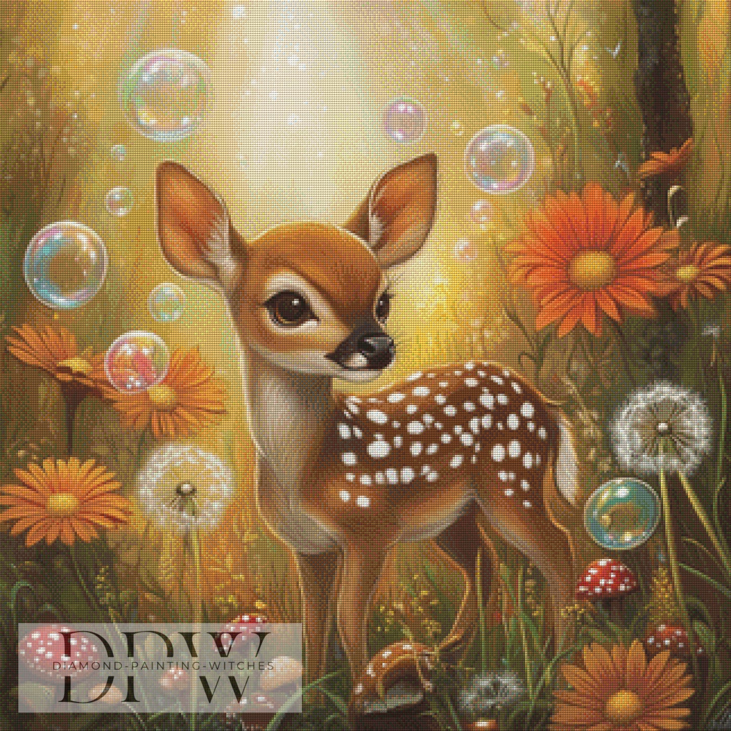 Flocki das Rehkitz by Elly_A.I, 80x80cm mit 180 Farben DPW-1539
